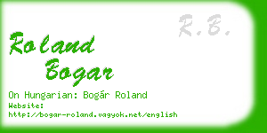 roland bogar business card