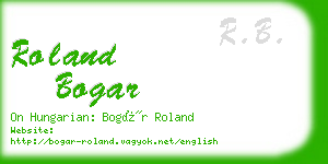 roland bogar business card